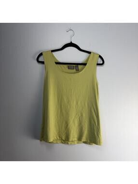 Additions by Chico’s Lime Green Silky Scoop Neck Tank Top Size 2